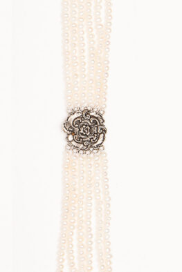 1270P Choker necklace flower pearl