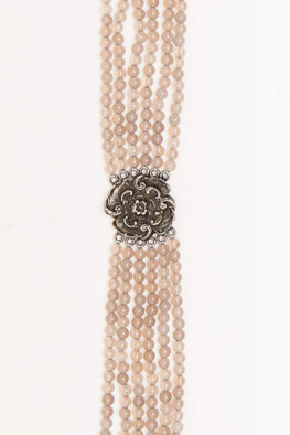 1270S Choker necklace flower stone silver
