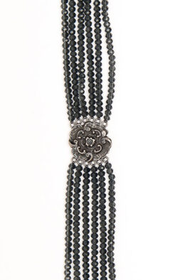 1270K Choker necklace flower crystal midnight blue