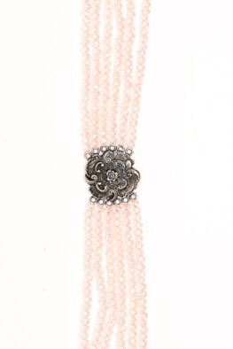 1270K Choker necklace flower crystal rose