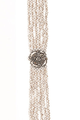 1270K Choker necklace flower crystal silver
