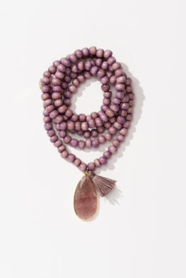 N329A WOODEN NECKLACE ADORA mauve