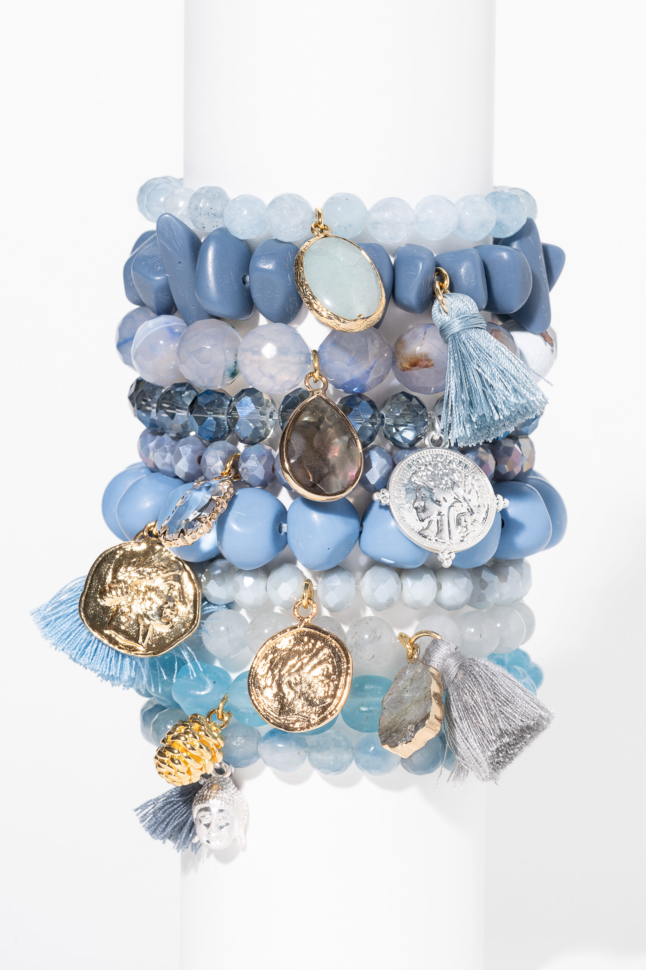 1434 ARMBANDSET POPPY bleu