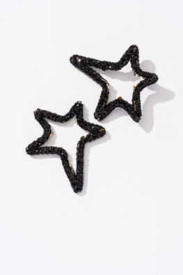 E717 OHRRING STAR schwarz