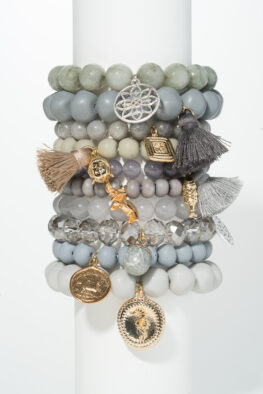 1434 ARMBANDSET POPPY silber